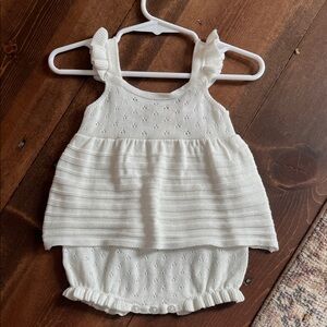 White Ruffled Baby Romper
